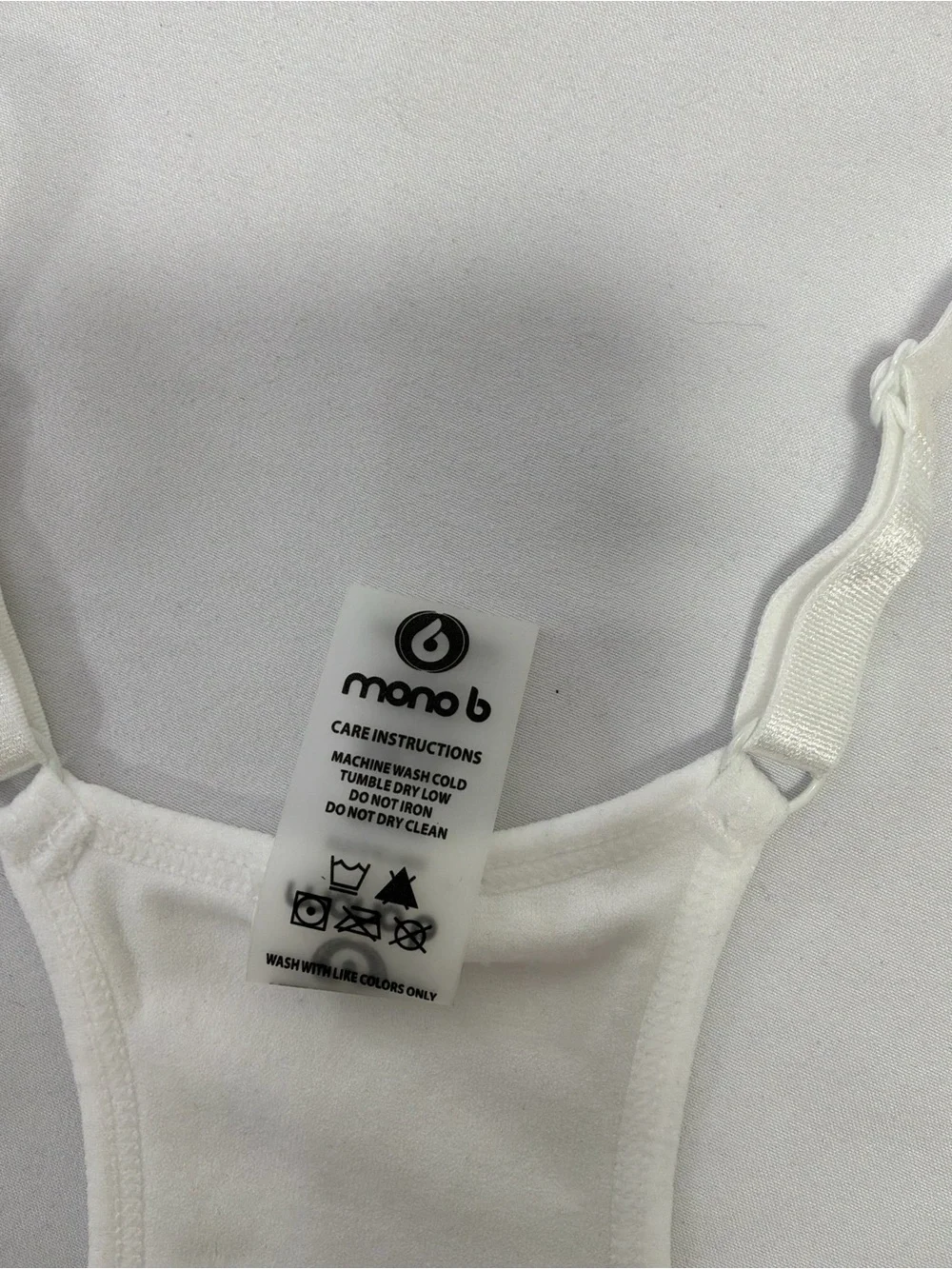 Mono B White Racerback Seamless Bralette